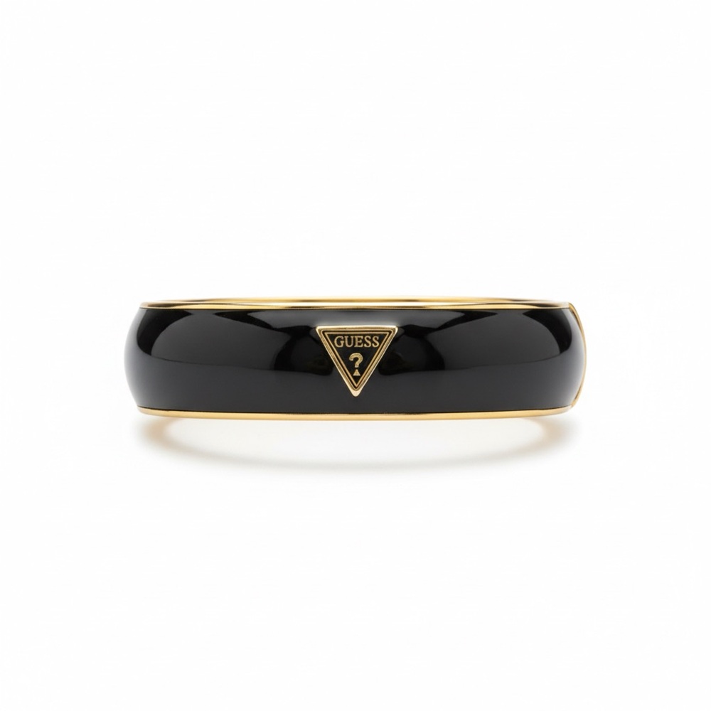 GUESS Black and Gold Logo Bangle - Picture 3 of 4